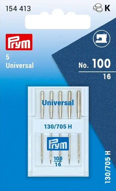 Иглы Prym для швейных машин с плоской колбой 130/705 H, универсальные № 100, сталь аппликация бетономешалка prym