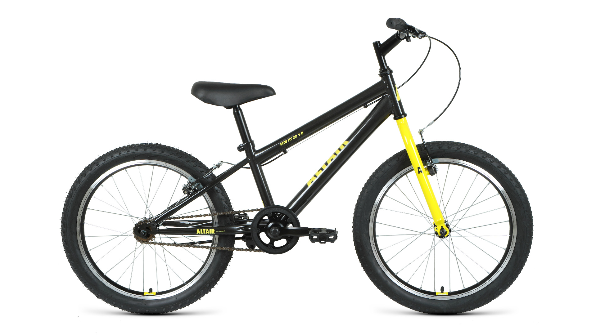 фото Велосипед altair mtb ht 20 1.0 2021 10.5" темно-серый/желтый