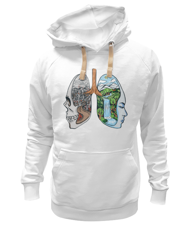 

Худи унисекс Printio Lungs landscape белое S, Белый, Lungs landscape