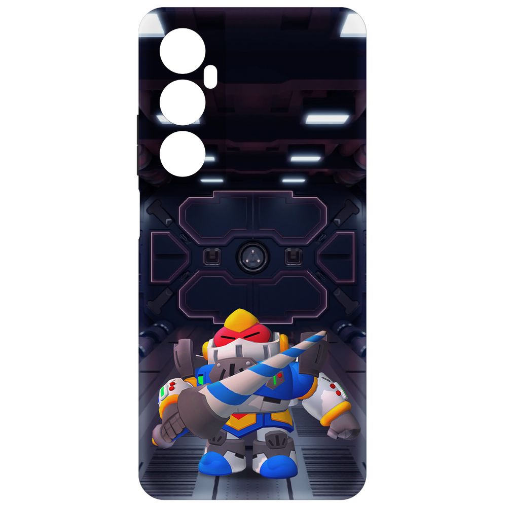 

Чехол Krutoff для Realme C65 Brawl Stars - Паладин Вольт-Меха, Черный