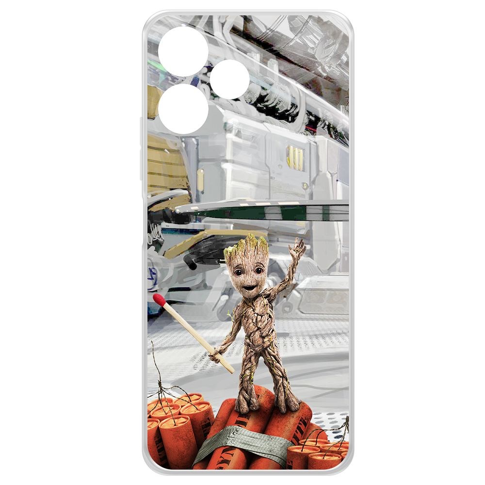 

Чехол-накладка Krutoff Clear Case Стражи Галактики. Малыш Грут для Xiaomi Poco M6 Pro 5G, Прозрачный