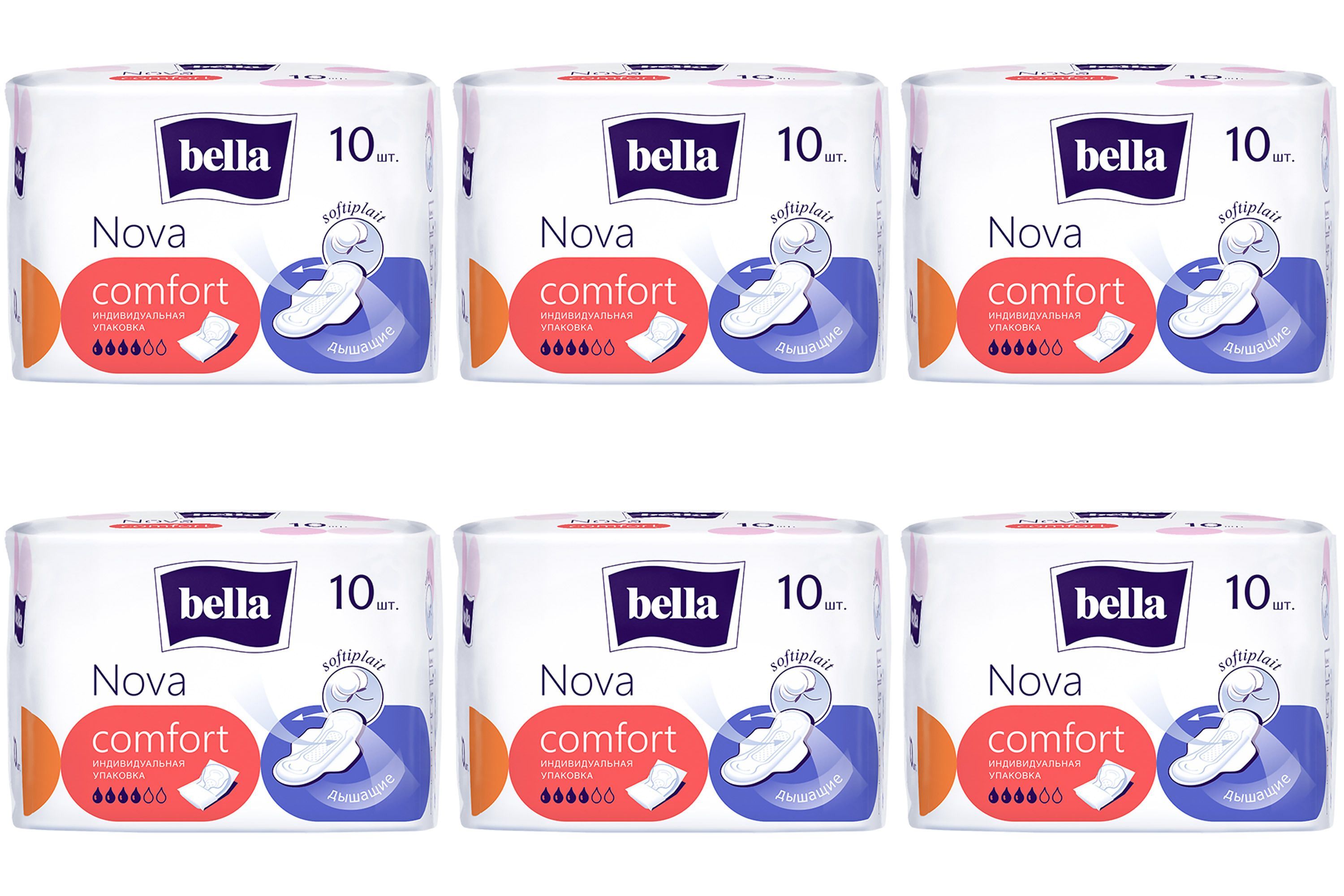 Прокладки гигиенические Bella Nova Comfort 10 шт 6 уп тампоны bella tampo regular premium comfort 2 уп х 8 шт