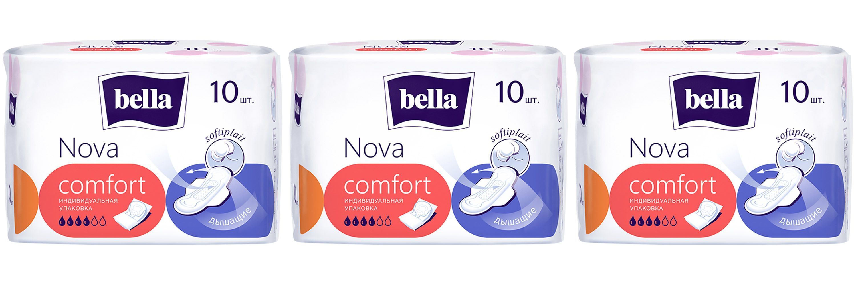 

Прокладки гигиенические Bella Nova Comfort 10 шт 3 уп, Белый, 5900516306762