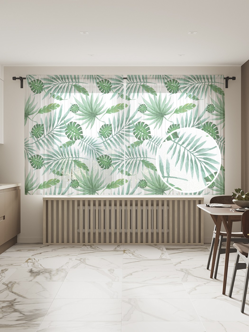 

Фототюль JoyArty "Ботаника тропиков" 145x180см (2 полотна со шторной лентой + 50 крючков), Ботаника тропиков