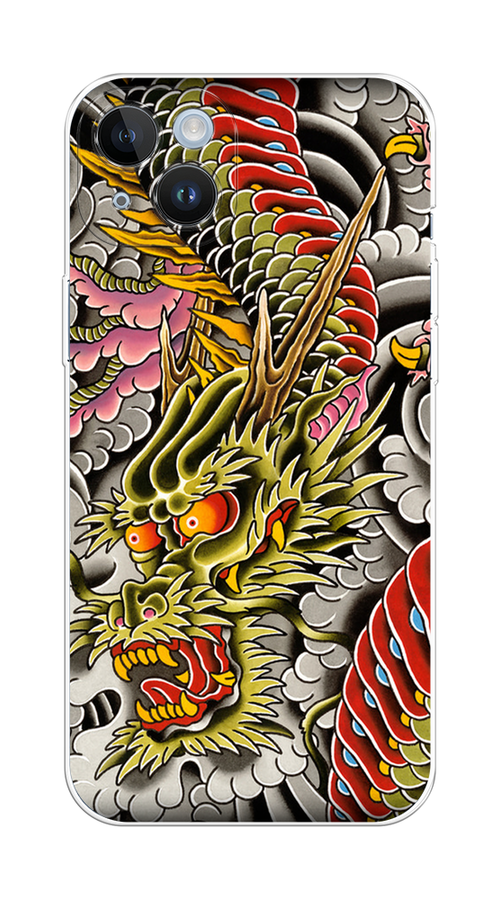 

Чехол на Apple iPhone 14 Plus "Японский дракон", Желтый;розовый;красный, 15350-4