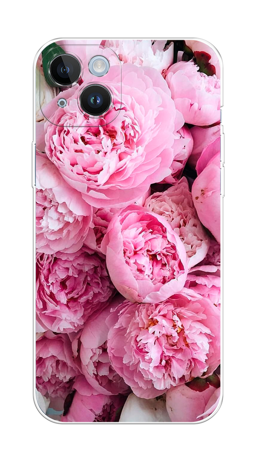 

Чехол на Apple iPhone 14 Plus "Розовые пионы", Бежевый;розовый, 15350-2