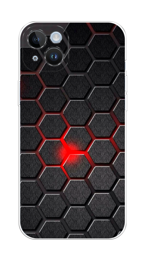 

Чехол на Apple iPhone 14 Plus "Соты красные", Красный;черный;серый, 15350-3