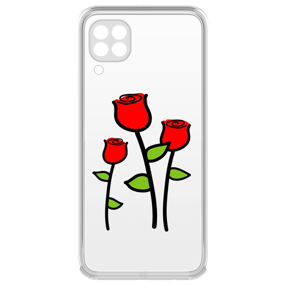 фото Чехол-накладка krutoff clear case розочки для huawei p40 lite/nova 6 se/nova 7i