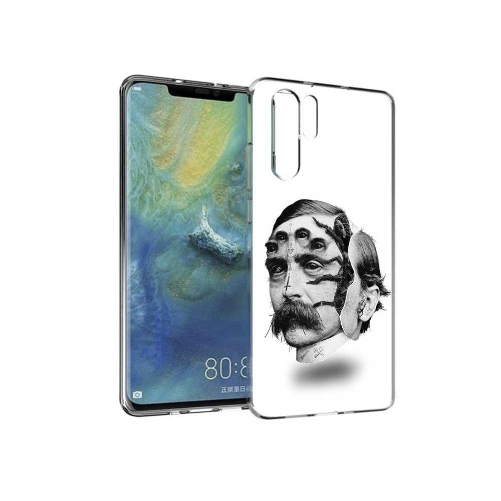 

Чехол MyPads Tocco для Huawei P30 Pro страшное лицо мужчины, Прозрачный, Tocco