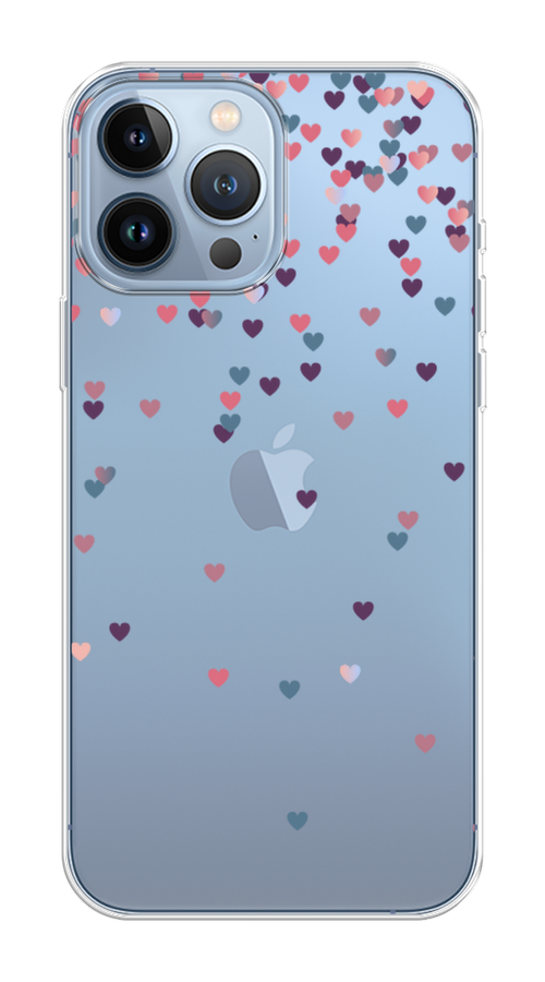 

Чехол на Apple iPhone 13 Pro Max "Посыпка сердечки", Розовый;фиолетовый, 14450-1