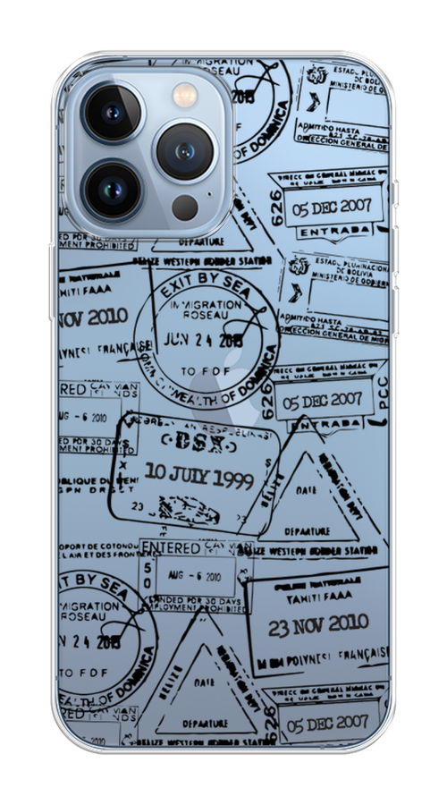 

Чехол на Apple iPhone 13 Pro Max "Visa stamps 2", Белый;черный;серый, 14450-1