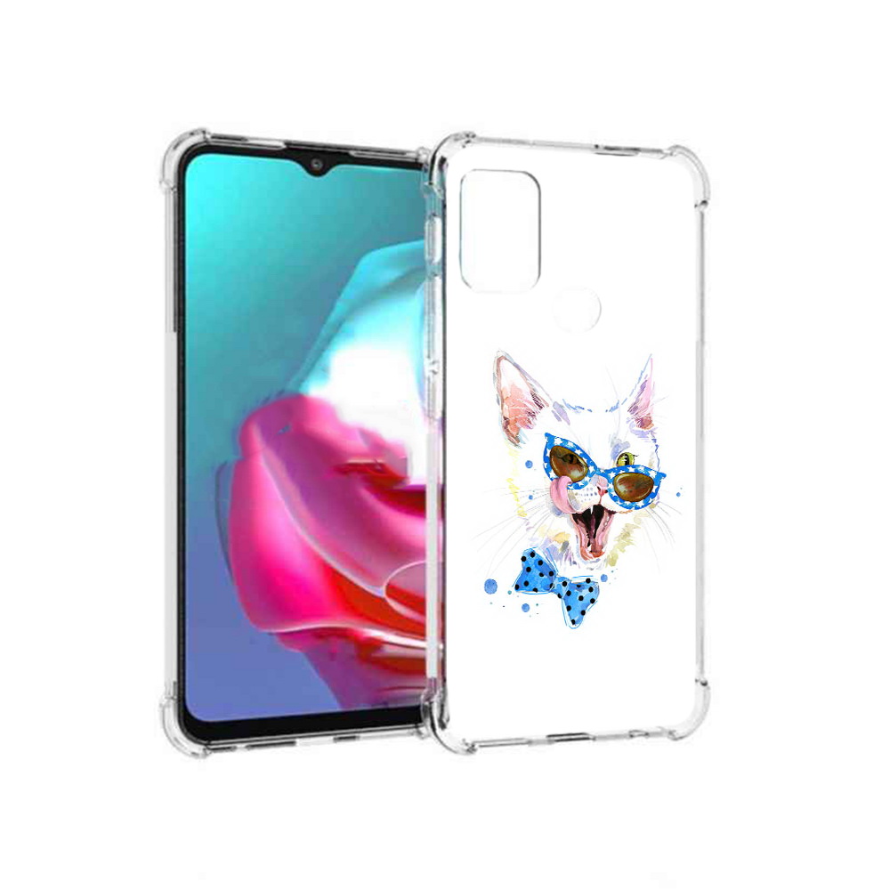 

Чехол MyPads Tocco для Motorola Moto G белый кот (PT227061.346.229), Прозрачный, Tocco