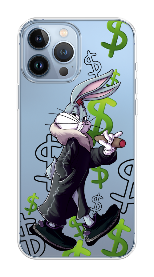 

Чехол на Apple iPhone 13 Pro Max "Rich Bugs Bunny", Зеленый;черный;голубой, 14450-1