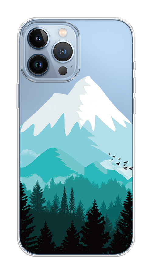 

Чехол на Apple iPhone 13 Pro Max "Синяя снежная гора", Белый;голубой, 14450-1