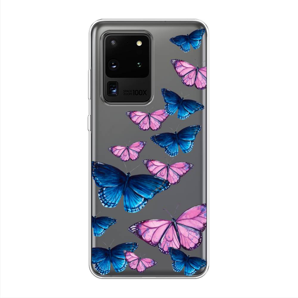 фото Силиконовый чехол "полет бабочек" на samsung galaxy s20 ultra awog