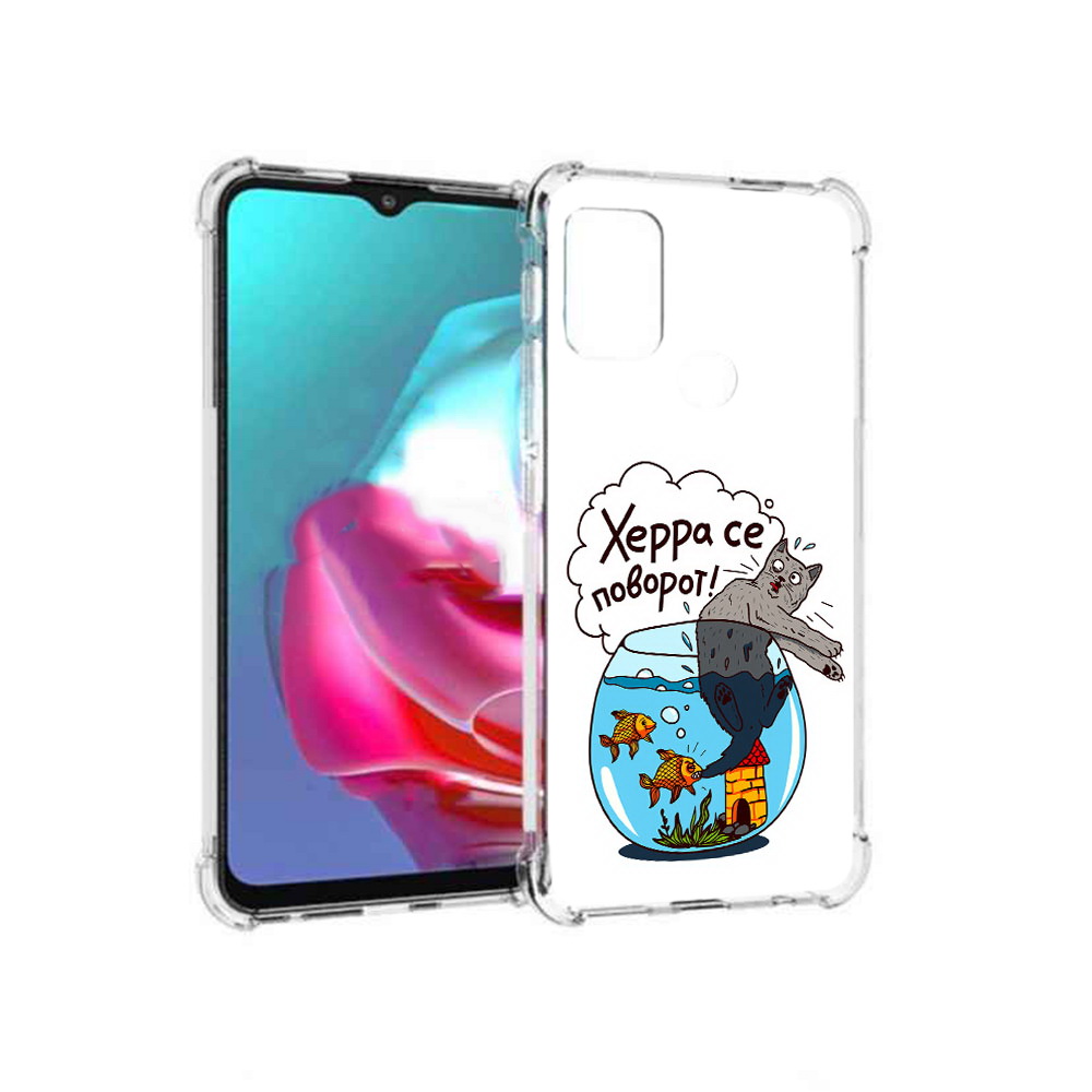

Чехол MyPads Tocco для Motorola Moto G Рыбы с котом (PT227061.346.149), Прозрачный, Tocco