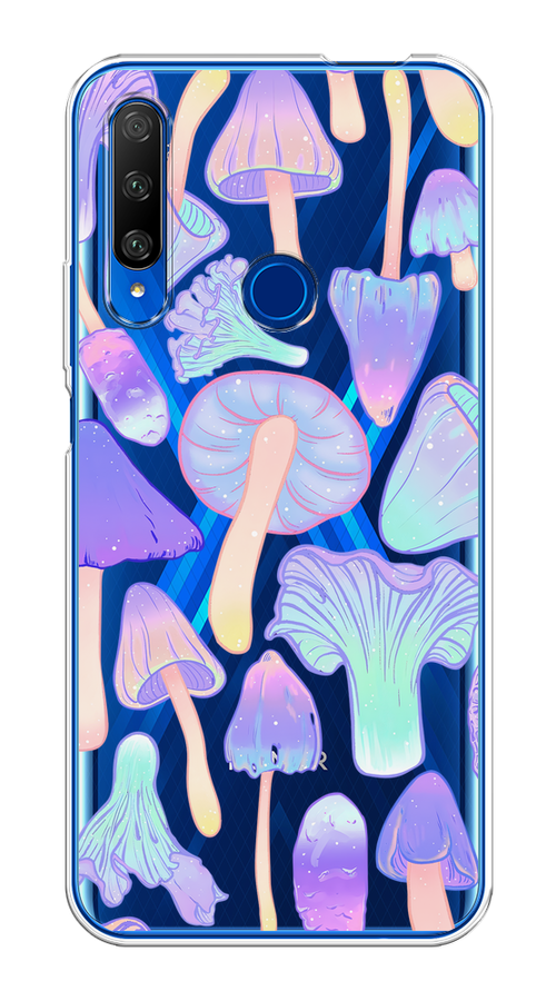 

Чехол на Honor 9X Premium "Пастельные грибы", Фиолетовый;голубой, 610650-1