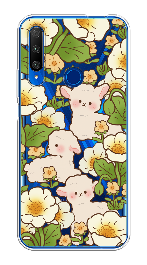 

Чехол на Huawei Honor 9X Premium "Овечки в цветах", Зеленый;бежевый, 610650-1