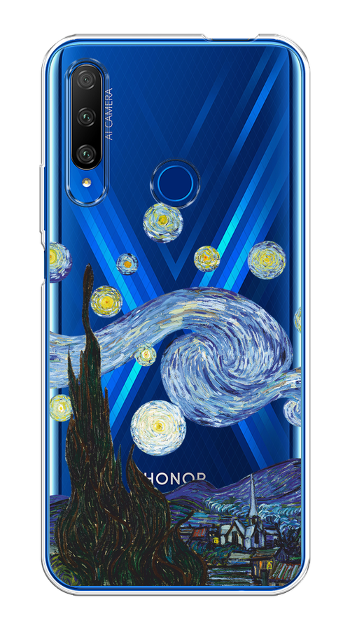 

Чехол на Honor 9X Premium "Ночь Ван Гога", Голубой;синий;черный, 610650-1