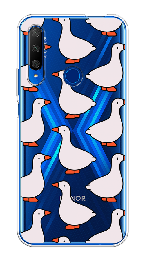 

Чехол на Huawei Honor 9X Premium "Гуси", Прозрачный;белый;оранжевый, 610650-1