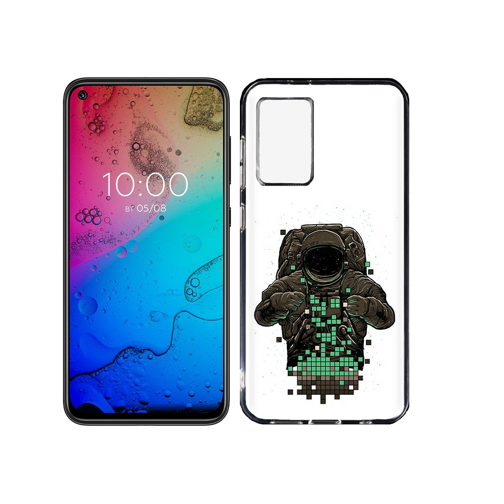 

Чехол MyPads Tocco для BQ Aurora космонавт с пикселями, Прозрачный, Tocco