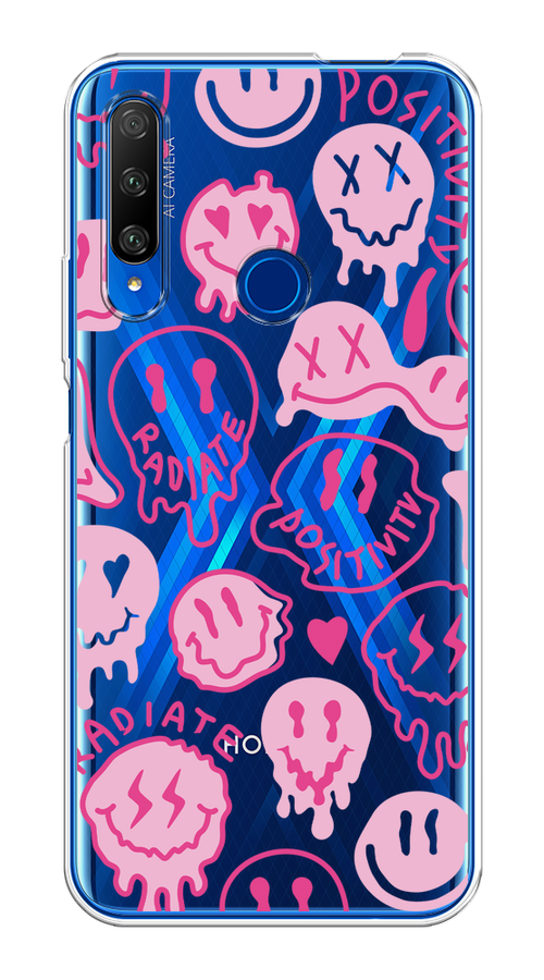 

Чехол на Huawei Honor 9X Premium "Галлюциногенные смайлики", Прозрачный;розовый, 610650-1