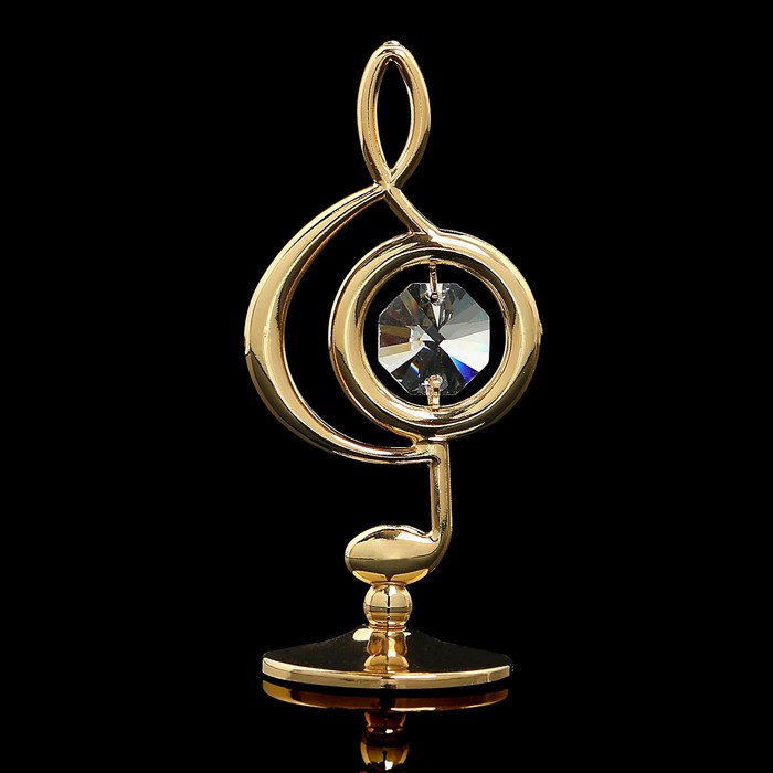 Сувенир «Скрипичный ключ», 3х3,6х7,8 см, с кристаллами Сваровски VS