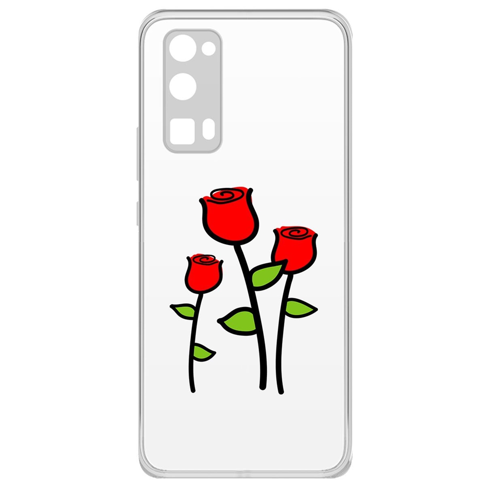 

Чехол-накладка Krutoff Clear Case Розочки для Honor 30 Pro+/30 Pro