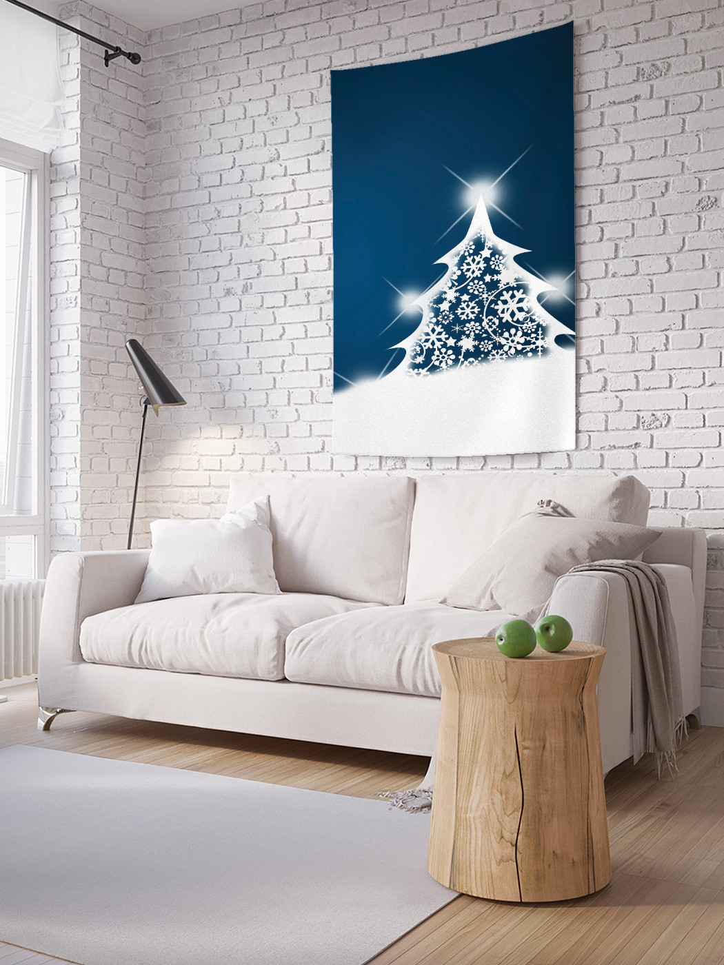 

Вертикальное фотопанно на стену JoyArty Снежная ель 100x150 см, Снежная ель