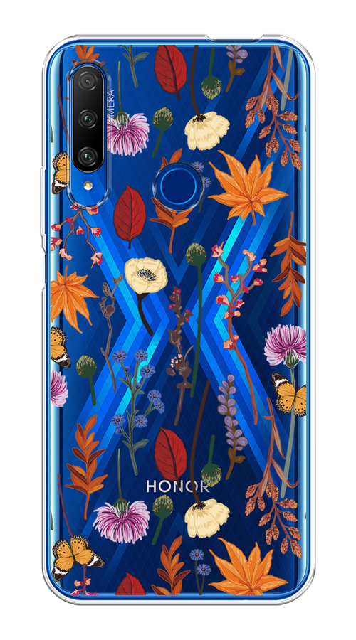 

Чехол на Huawei Honor 9X Premium "Orange Purple flowers", Оранжевый;красный;розовый;желтый;прозрачный, 610650-1