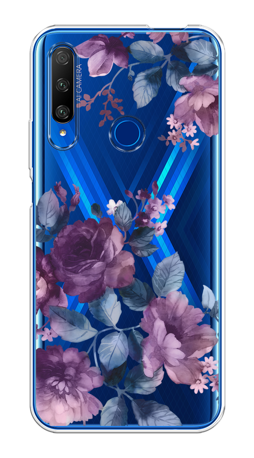 

Чехол на Huawei Honor 9X Premium "Purple Blossoms", Синий;фиолетовый, 610650-1