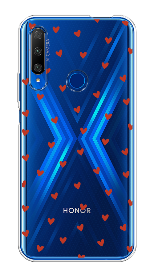 

Чехол на Huawei Honor 9X Premium "Red hearts", Красный;прозрачный, 610650-1