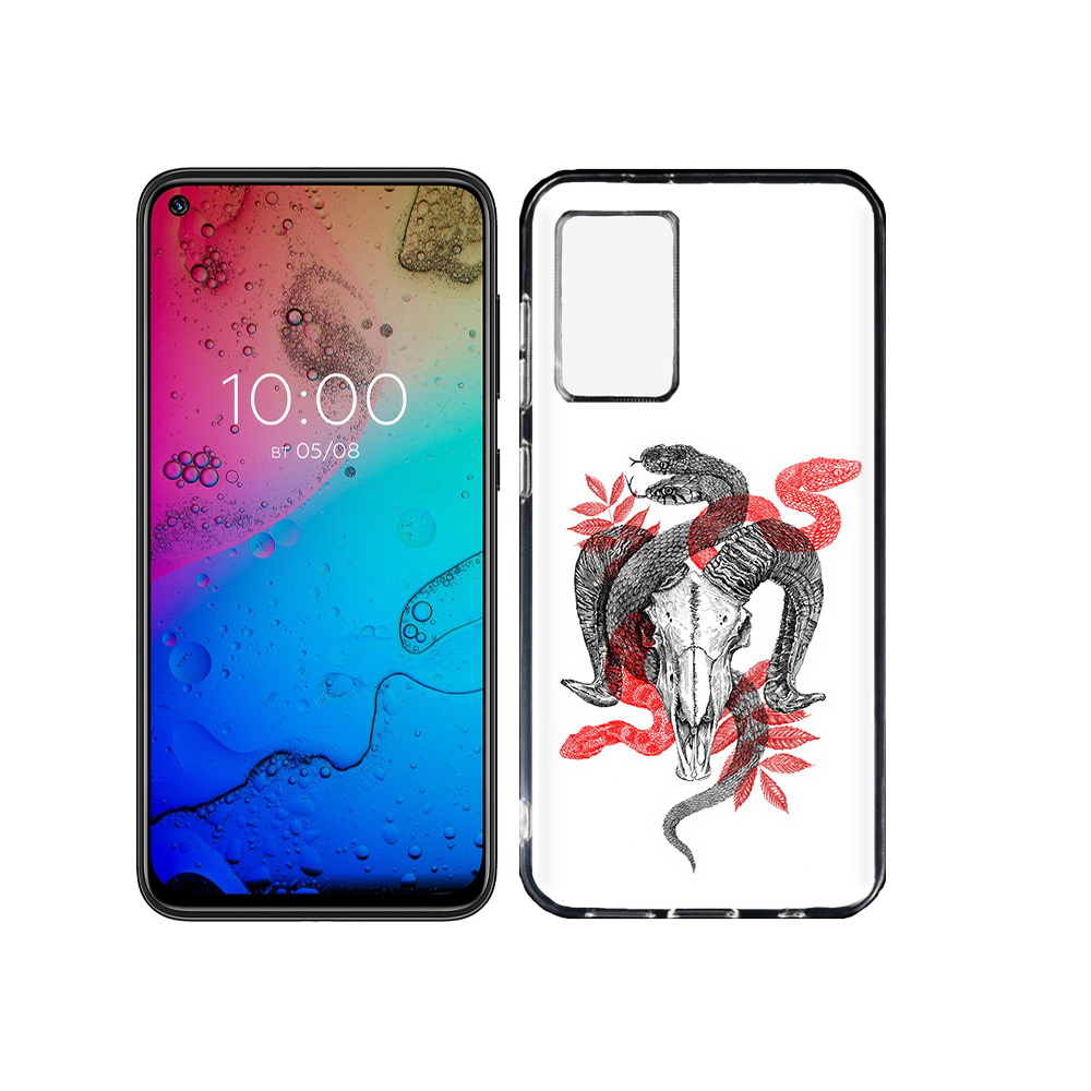 

Чехол MyPads Tocco для BQ Aurora змея в черепе рисунок, Прозрачный, Tocco