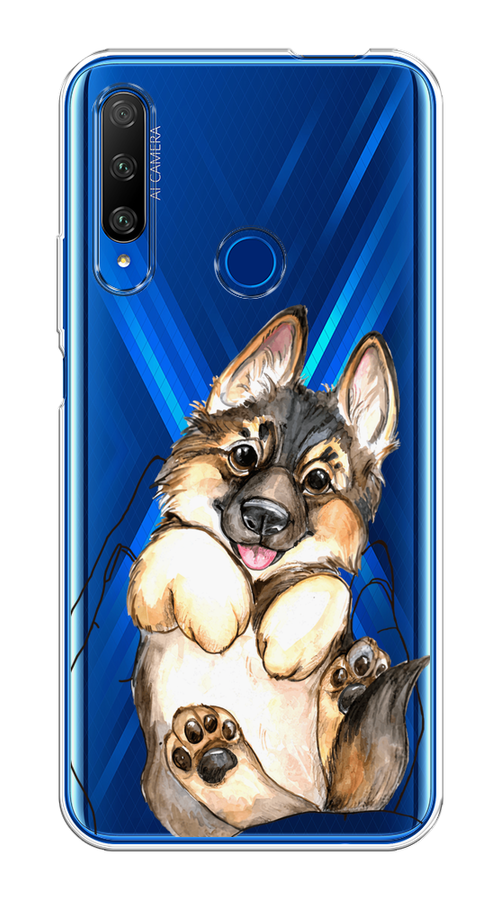 

Чехол на Huawei Honor 9X Premium "Овчарка в ладошках", Серый;бежевый;белый, 610650-1
