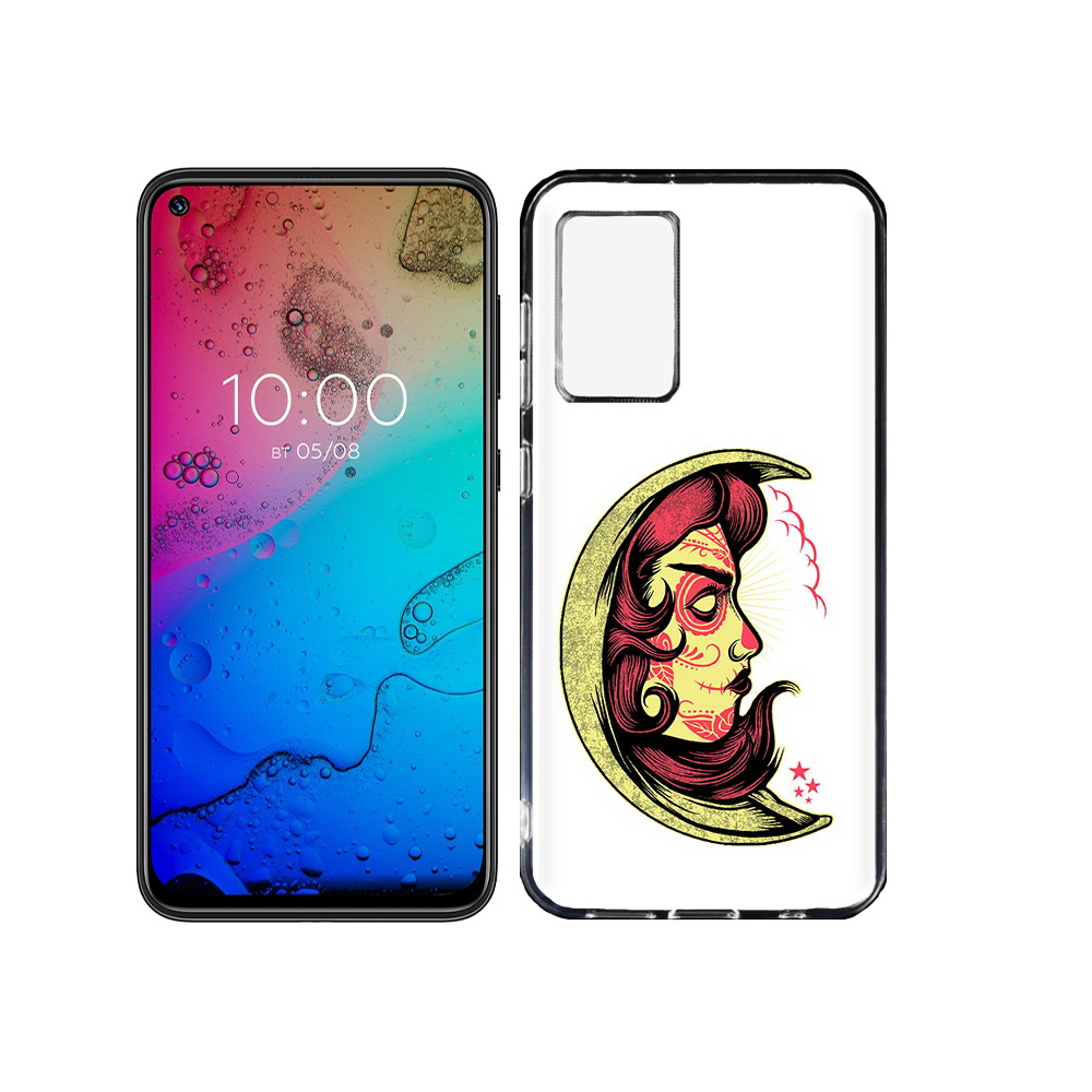 

Чехол MyPads Tocco для BQ Aurora желтый полумесяц с лицом девушки, Прозрачный, Tocco