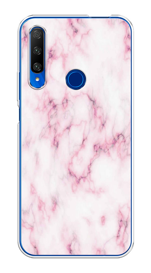 

Чехол на Huawei Honor 9X Premium "Мрамор с розовым", Белый;розовый, 610650-1