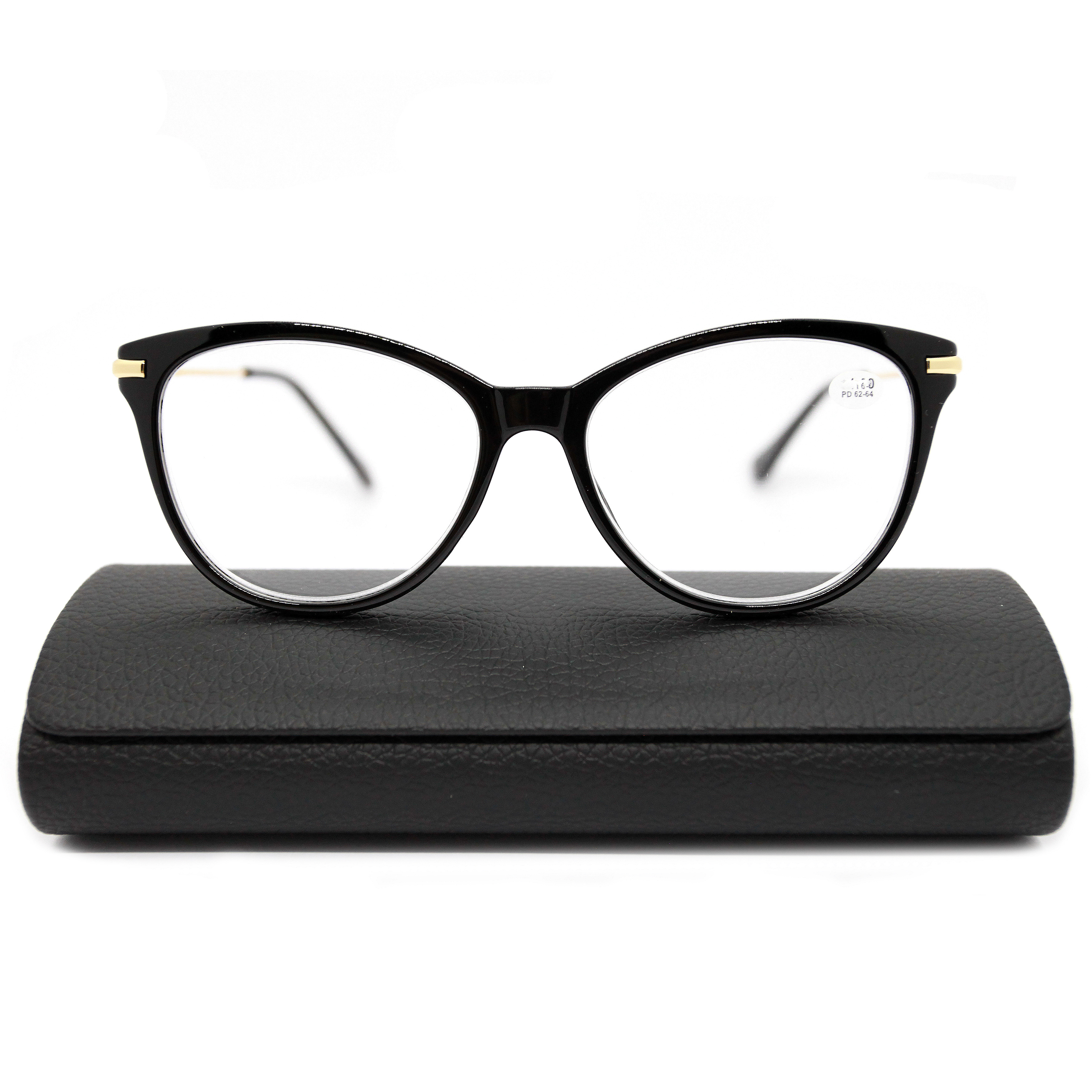 Готовые очки Fabia Monti 0202 +3,50, c футляром, цвет черный, РЦ 62-64