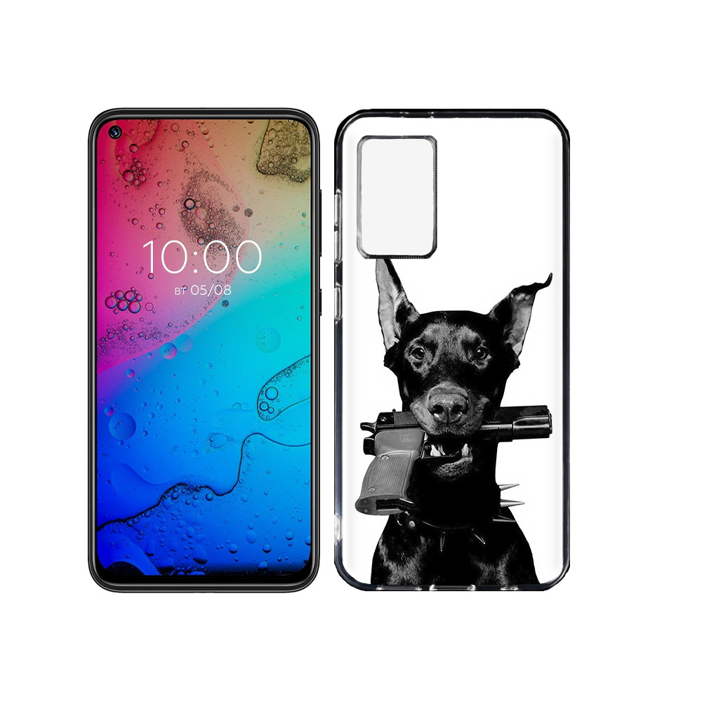 

Чехол MyPads Tocco для BQ Aurora доберман с пистолетом, Прозрачный, Tocco