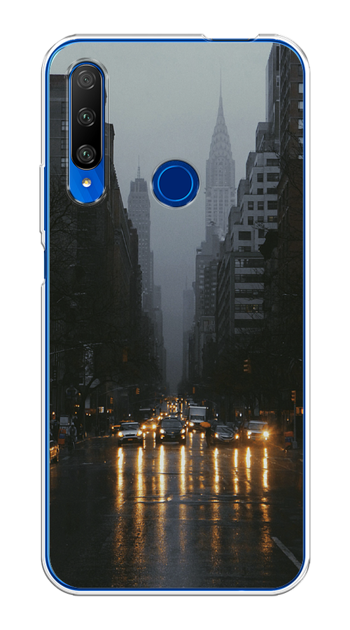

Чехол на Huawei Honor 9X Premium "Дождливый Нью Йорк", Черный;серый, 610650-1