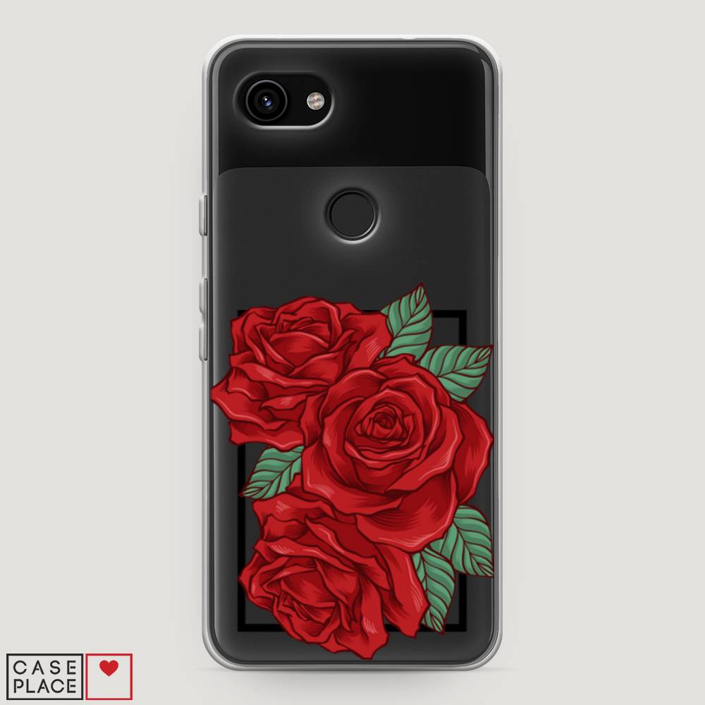 

Чехол на Google Pixel 3a "Три алые розы", Красный, 270150-2