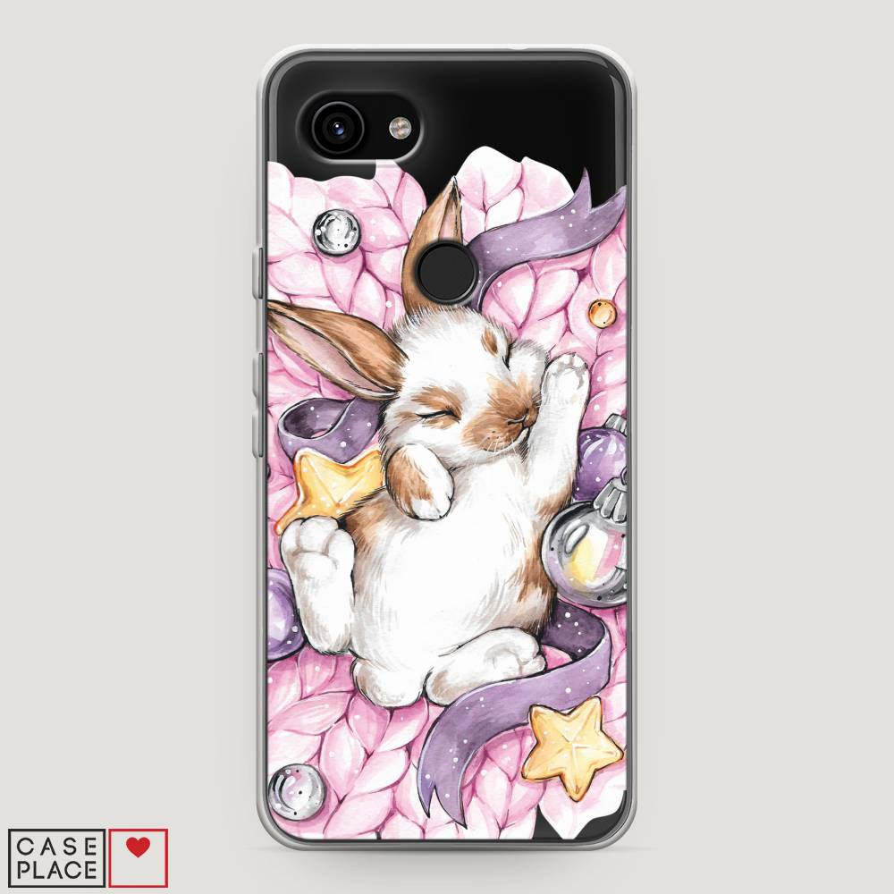 

Чехол на Google Pixel 3a "Кролик спит", Розовый;белый, 270150-5