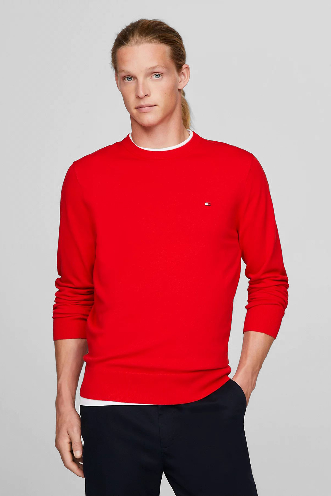 

Свитер Tommy Hilfiger для мужчин, красный-0KQ, L/52, MW0MW21316, MW0MW21316