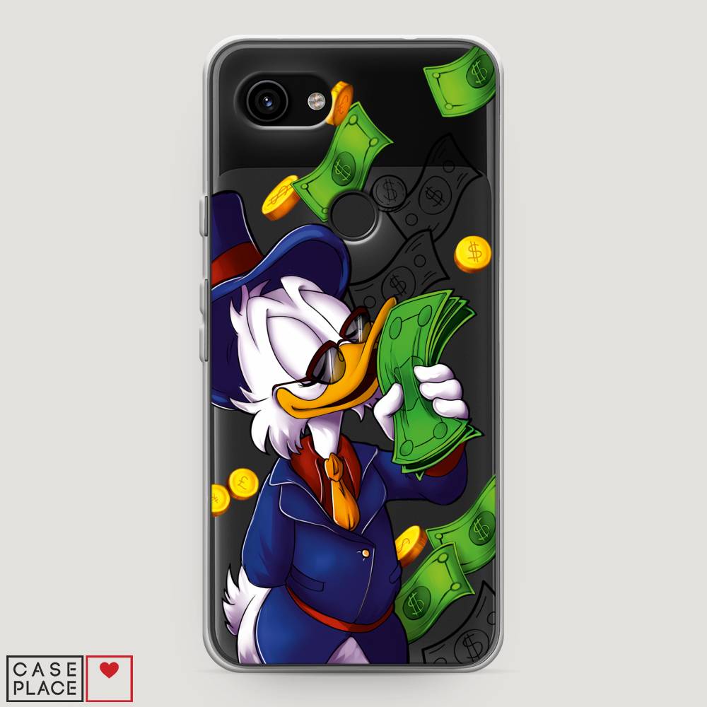 

Чехол на Google Pixel 3a "Scrooge McDuck with Money", Синий;зеленый;белый, 270150-6