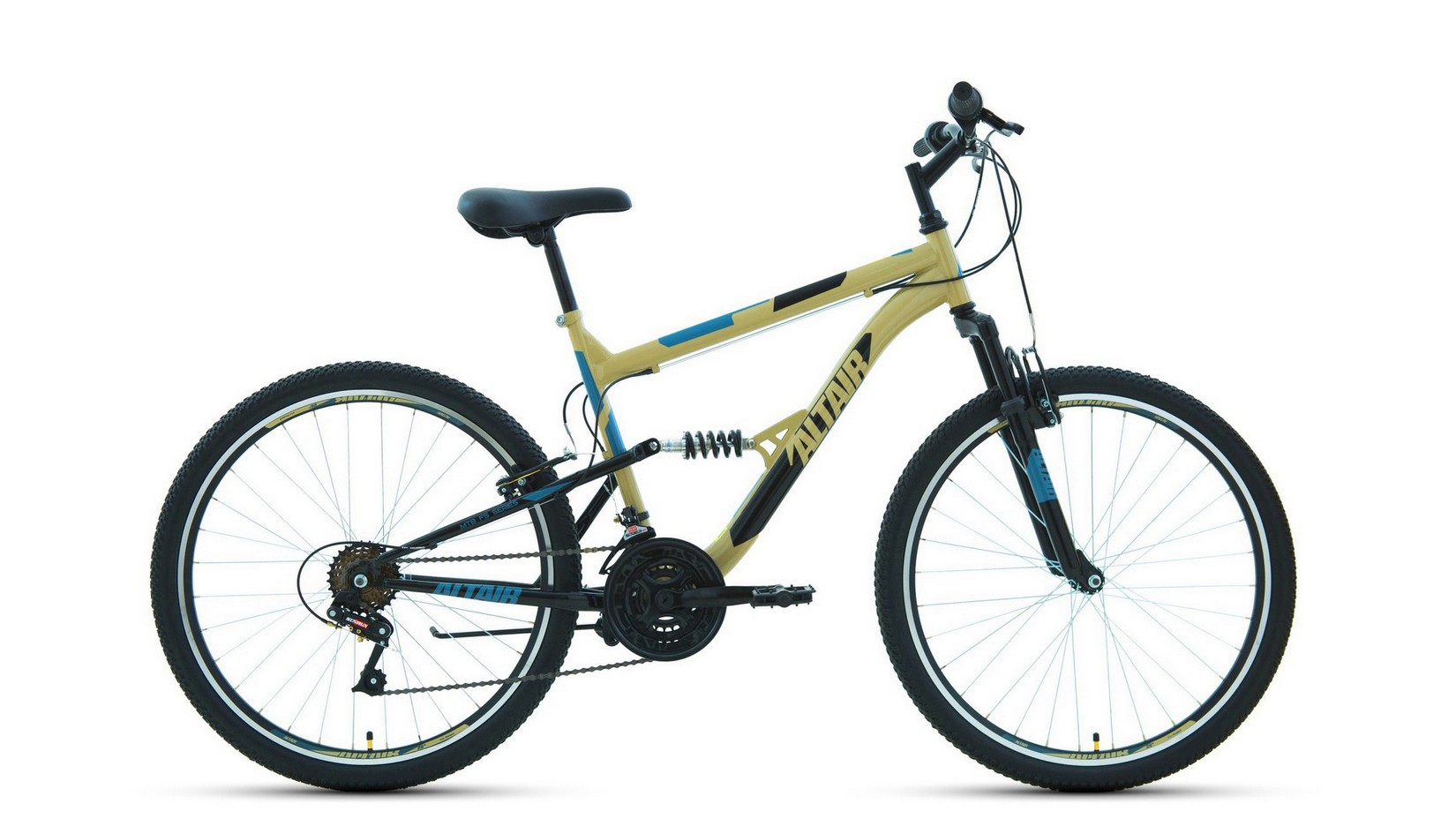 Велосипед Altair MTB FS 26 10 2021 18 бежевыйчерный 2483100₽