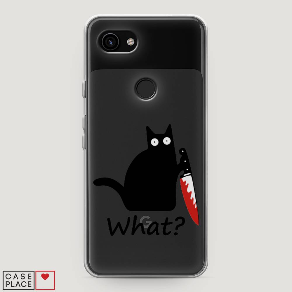 

Чехол на Google Pixel 3a "Котик с ножом", Черный;красный, 270150-6