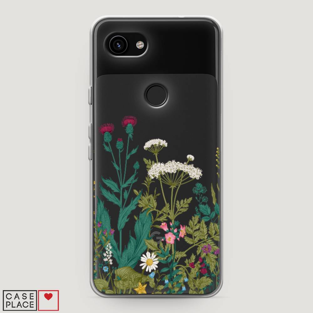 

Чехол на Google Pixel 3a "Дикие полевые цветы", Зеленый;розовый;белый, 270150-2