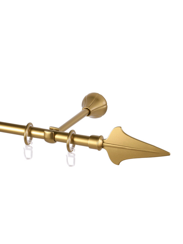 

Карниз для штор однорядный металлический WINDECO HOME 240 см настенный 1 ряд золотой, Артик Копье 1 ряд