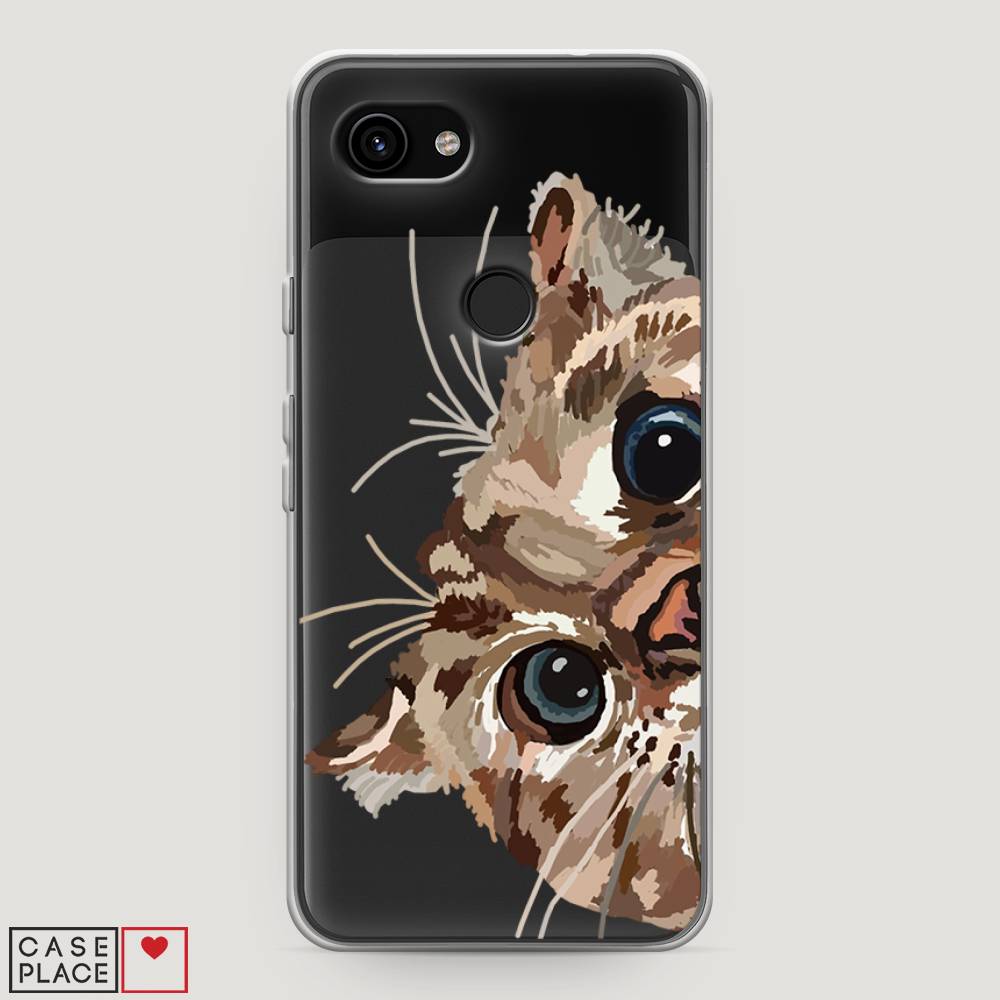 

Чехол на Google Pixel 3a "Любопытный кот", Коричневый;синий;черный, 270150-1