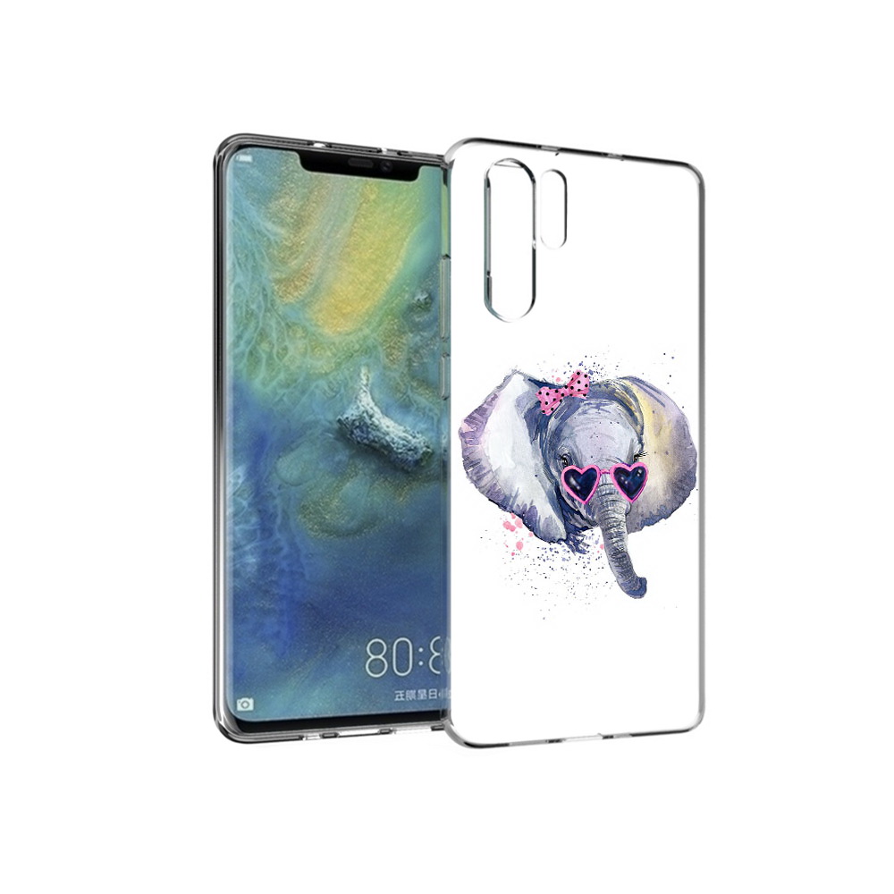 

Чехол MyPads Tocco для Huawei P30 Pro слоник в очках, Прозрачный, Tocco