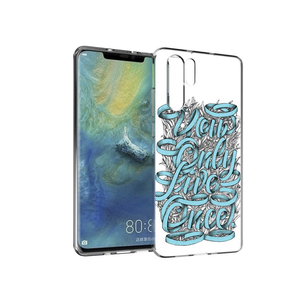 

Чехол MyPads Tocco для Huawei P30 Pro слова из ленты абстракция, Прозрачный, Tocco